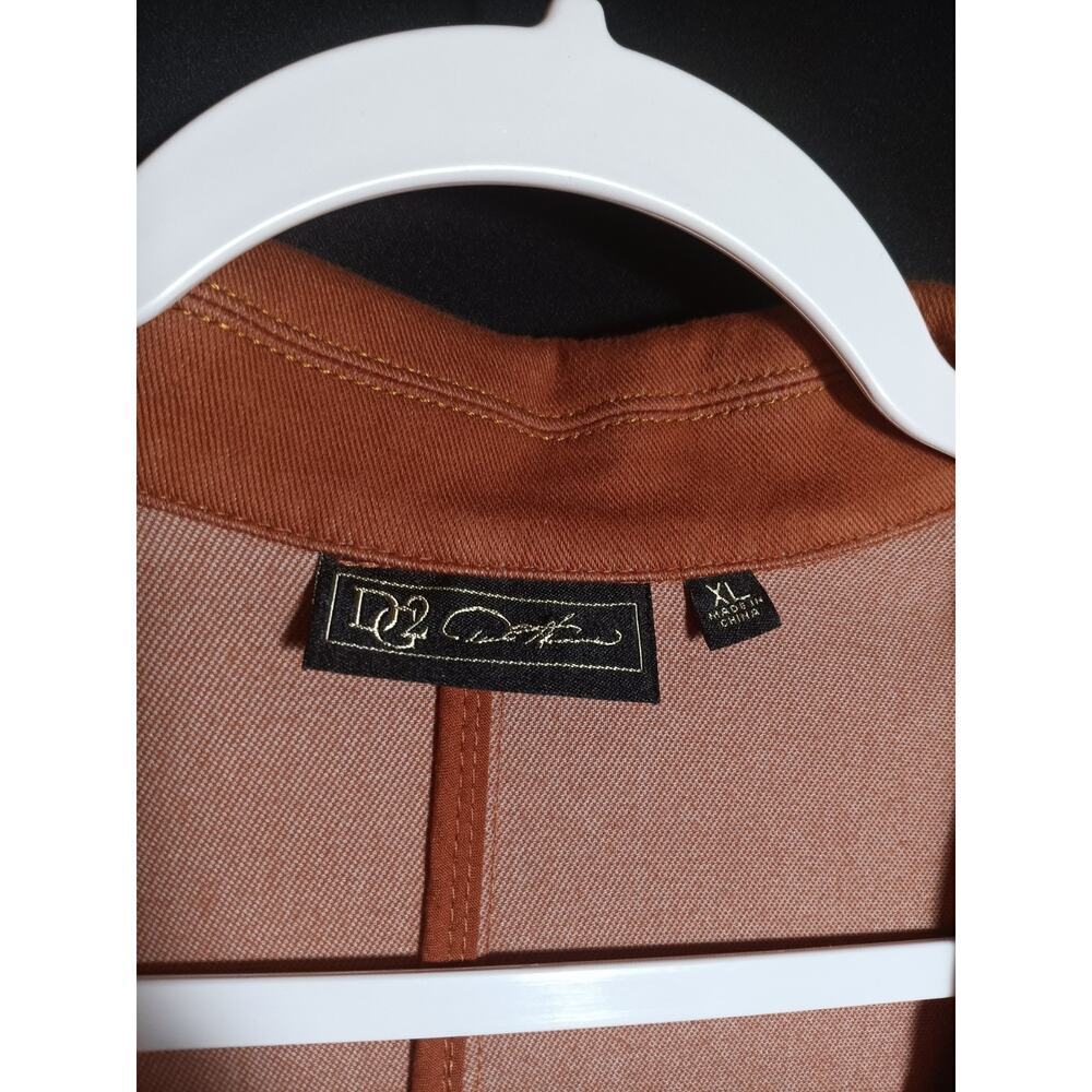 DG2 Diane Gilman Women’s XL Rust Orange Super Stretch Button Front Jacket - Picture 4 of 5